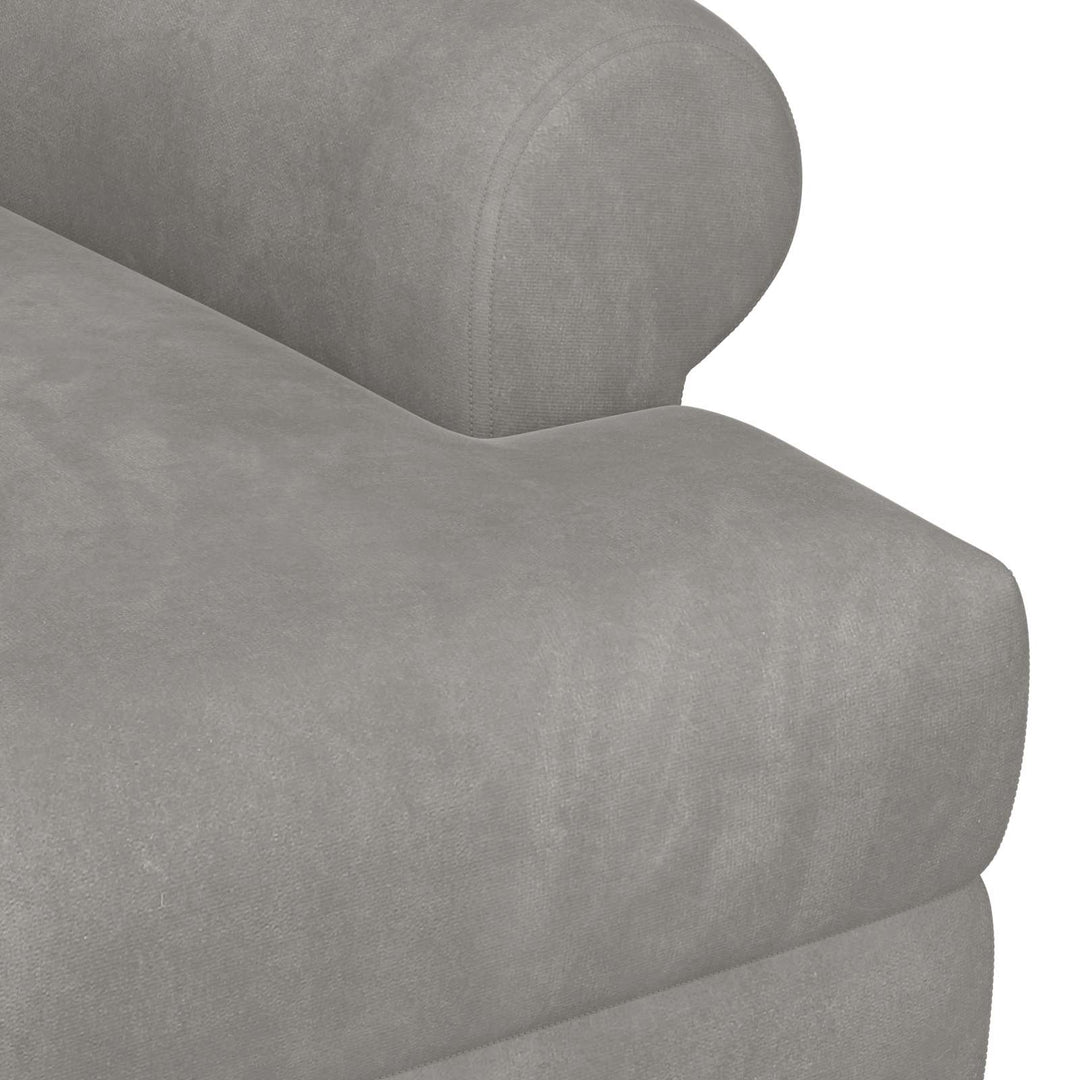 Lænestol med knap tufting Lysegrå 120 x 66 x 78 cm Velour (V)