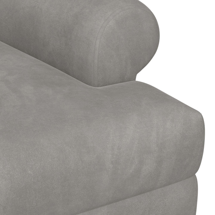 Lænestol med knap tufting Lysegrå 120 x 66 x 78 cm Velour (V)