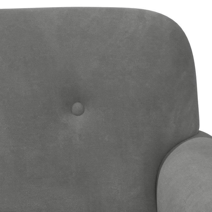 Lænestol med knap tufting Mørkegrå 120 x 66 x 78 cm Fløjl