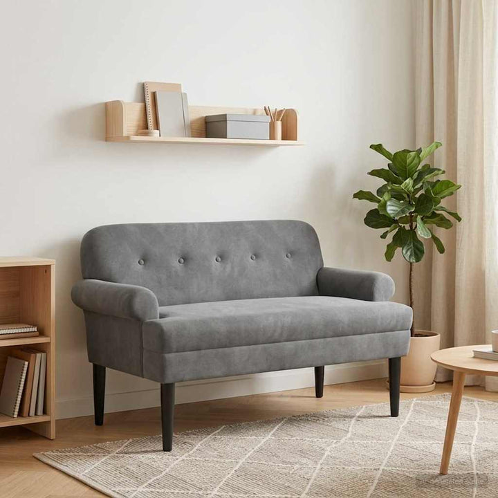 Lænestol med knap tufting Mørkegrå 120 x 66 x 78 cm Fløjl