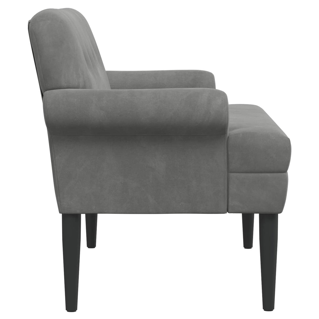Lænestol med knap tufting Mørkegrå 120 x 66 x 78 cm Fløjl