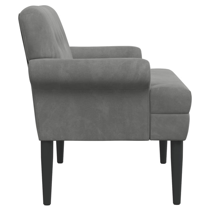 Lænestol med knap tufting Mørkegrå 120 x 66 x 78 cm Fløjl