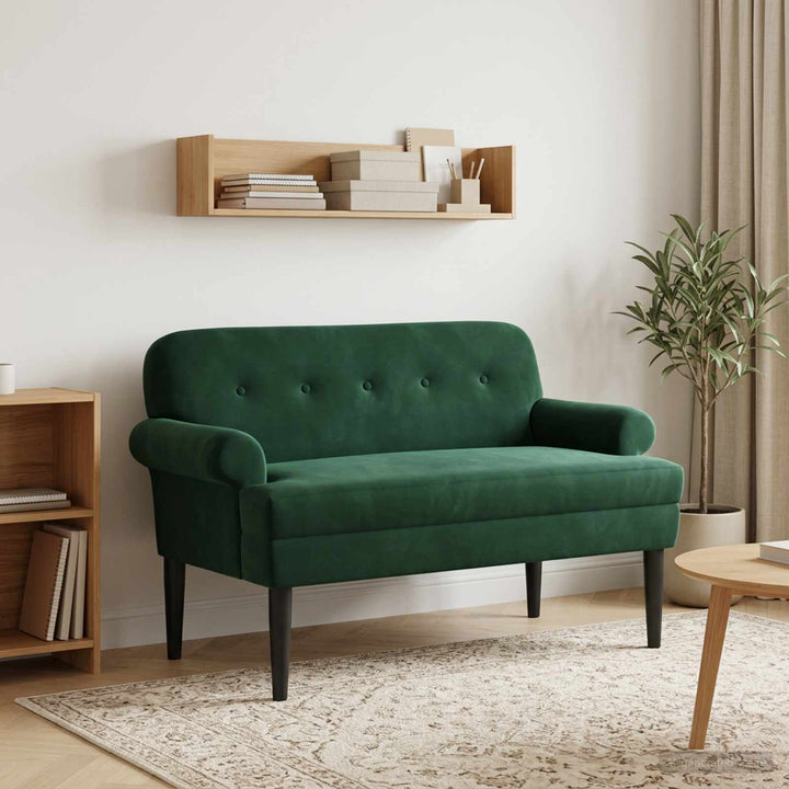 Lænestol med knap tufting Mørkegrøn 120 x 66 x 78 cm Fløjl