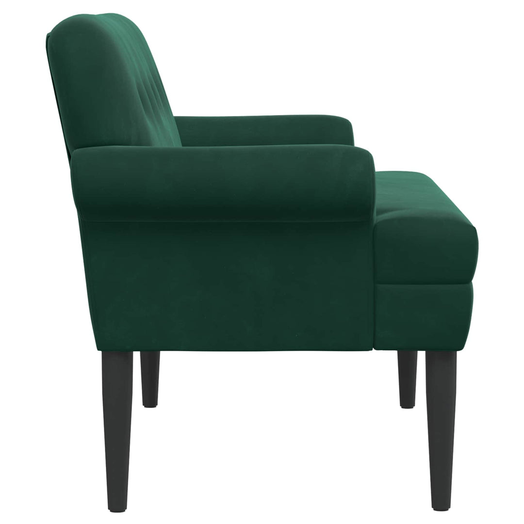 Lænestol med knap tufting Mørkegrøn 120 x 66 x 78 cm Fløjl