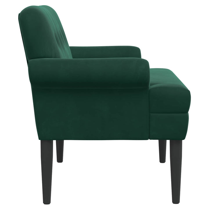 Lænestol med knap tufting Mørkegrøn 120 x 66 x 78 cm Fløjl