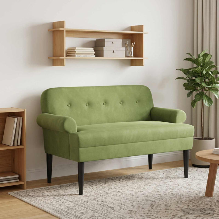 Lænestol med knap tufting Lys grøn 120 x 66 x 78 cm Fløjl