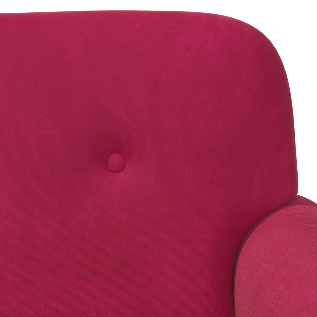 Lænestol med knap tufting Vinrød 120 x 66 x 78 cm Velour (V)
