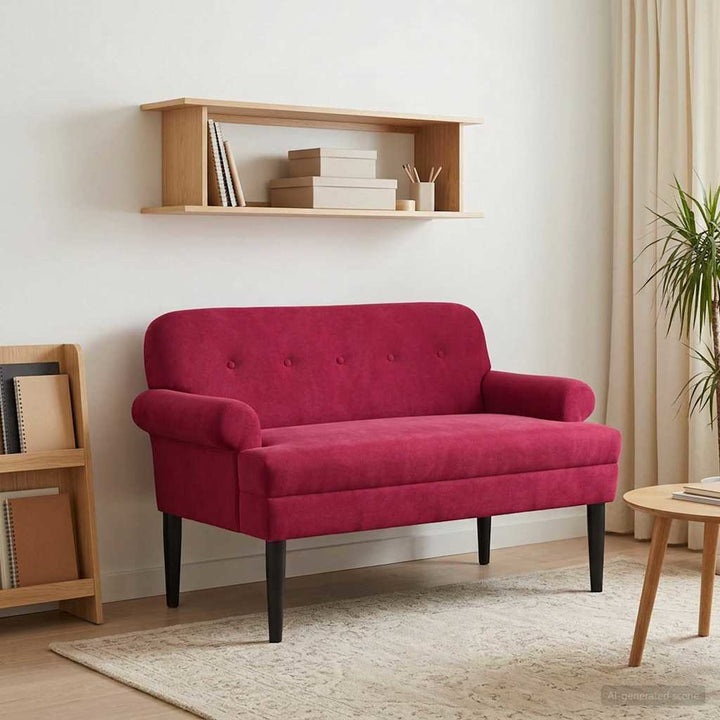 Lænestol med knap tufting Vinrød 120 x 66 x 78 cm Velour (V)