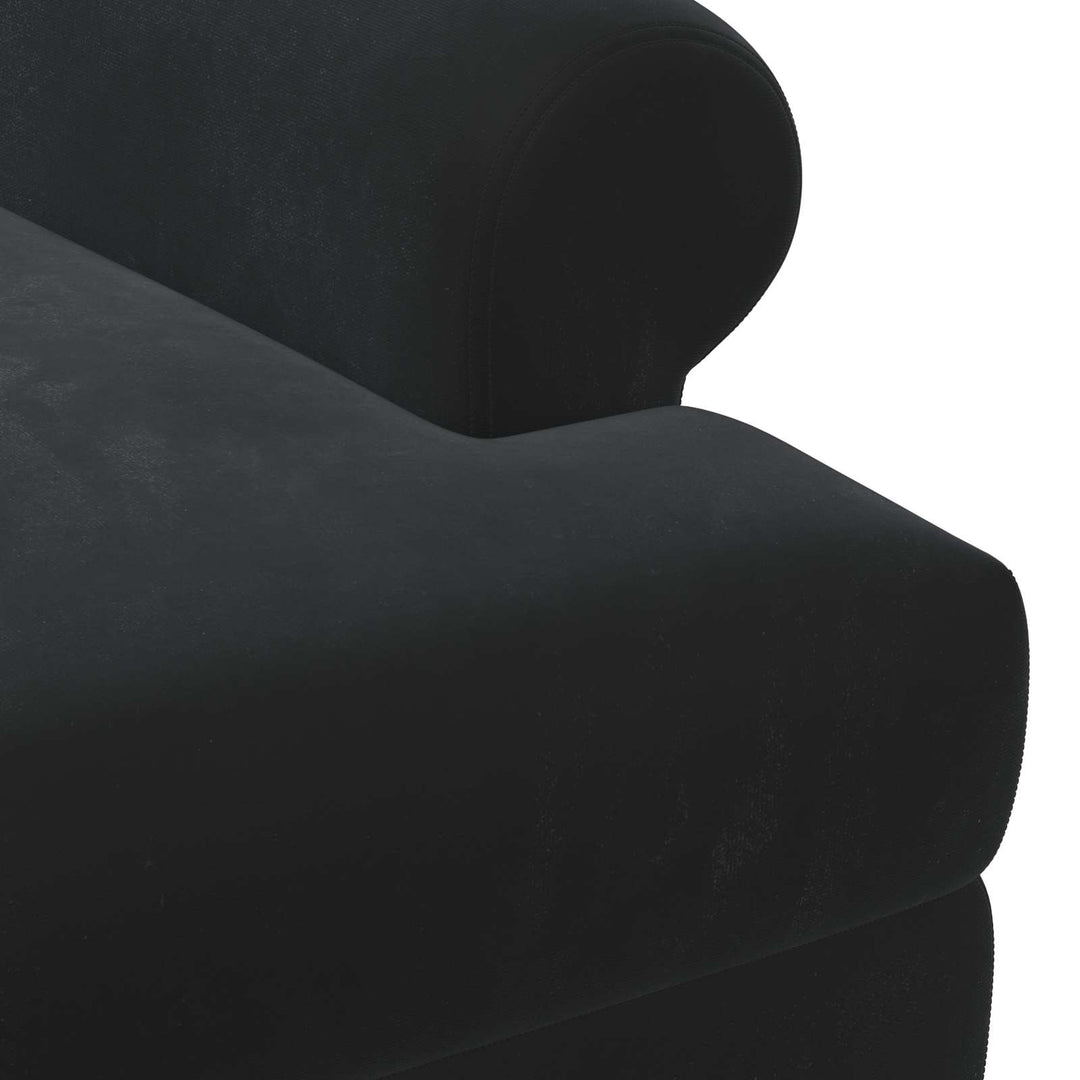 Lænestol med knap tufting Sort 120 x 66 x 78 cm Velour (V)
