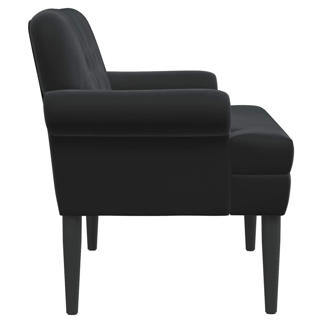Lænestol med knap tufting Sort 120 x 66 x 78 cm Velour (V)