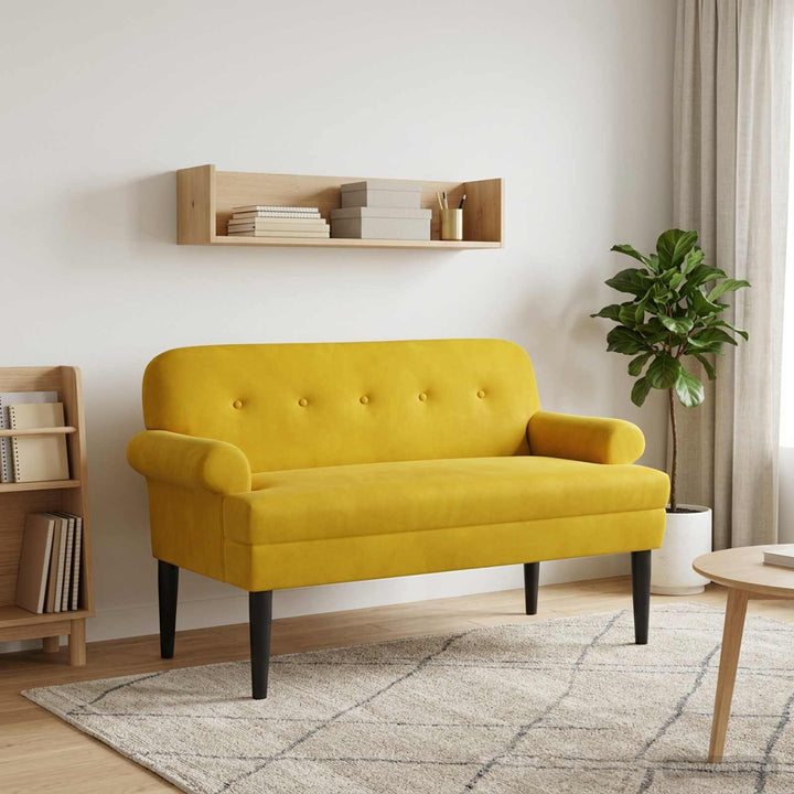 Lænestol med knap tufting Gul 120 x 66 x 78 cm Fløjl