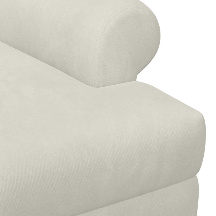 Lænestol med knap tufting Cremefarvet 120 x 66 x 78 cm