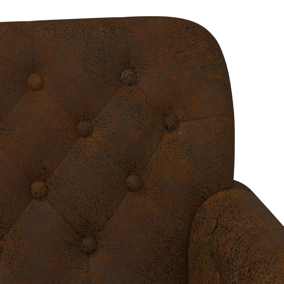 Lænestol med knap tufting Brun 120 x 65 x 78 cm
