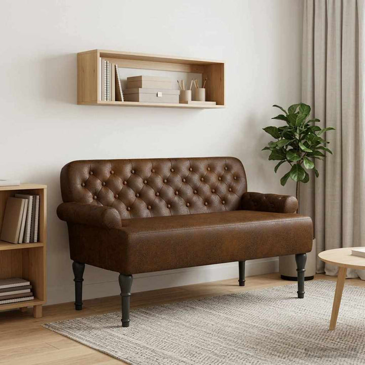 Lænestol med knap tufting Brun 120 x 65 x 78 cm