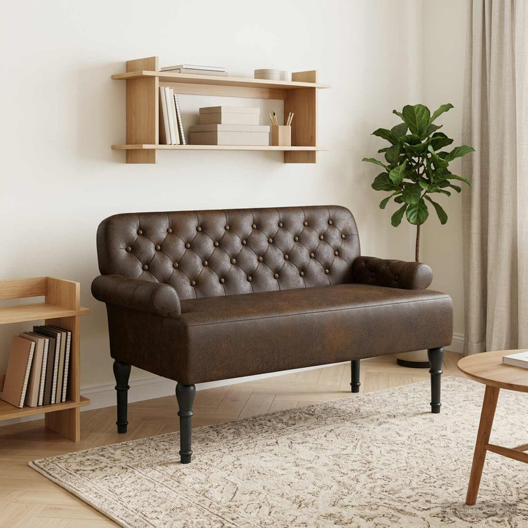 Lænestol med knap tufting Brun 120 x 65 x 78 cm