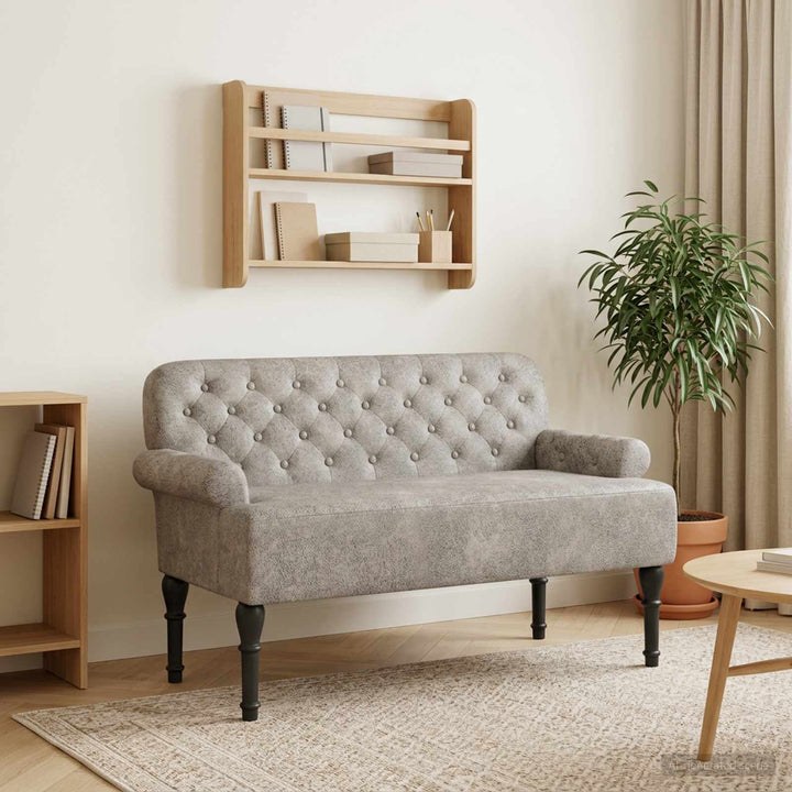Lænestol med knap tufting Lysegrå 120 x 65 x 78 cm
