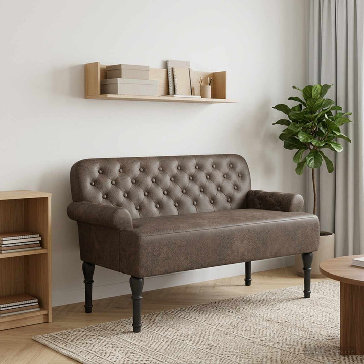 Lænestol med knap tufting Mørkegrå 120 x 65 x 78 cm