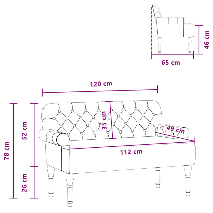 Lænestol med knap tufting Mørkegrå 120 x 65 x 78 cm