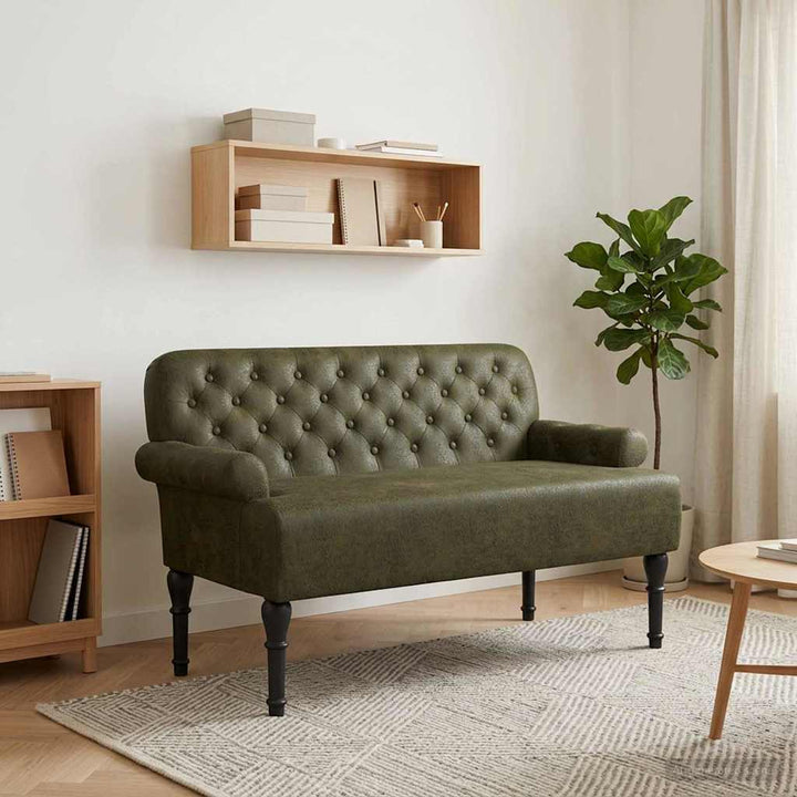 Lænestol med knap tufting Army Grøn 120 x 65 x 78 cm