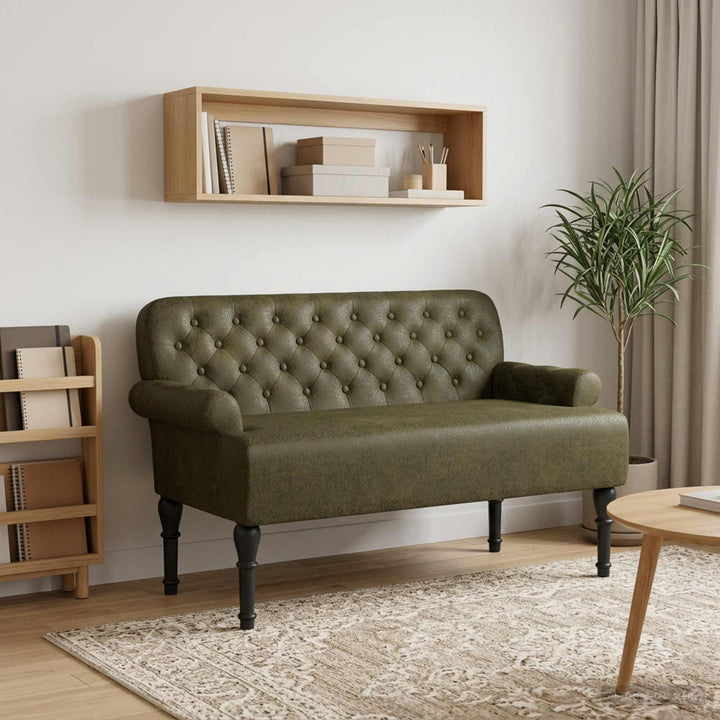 Lænestol med knap tufting Army Grøn 120 x 65 x 78 cm