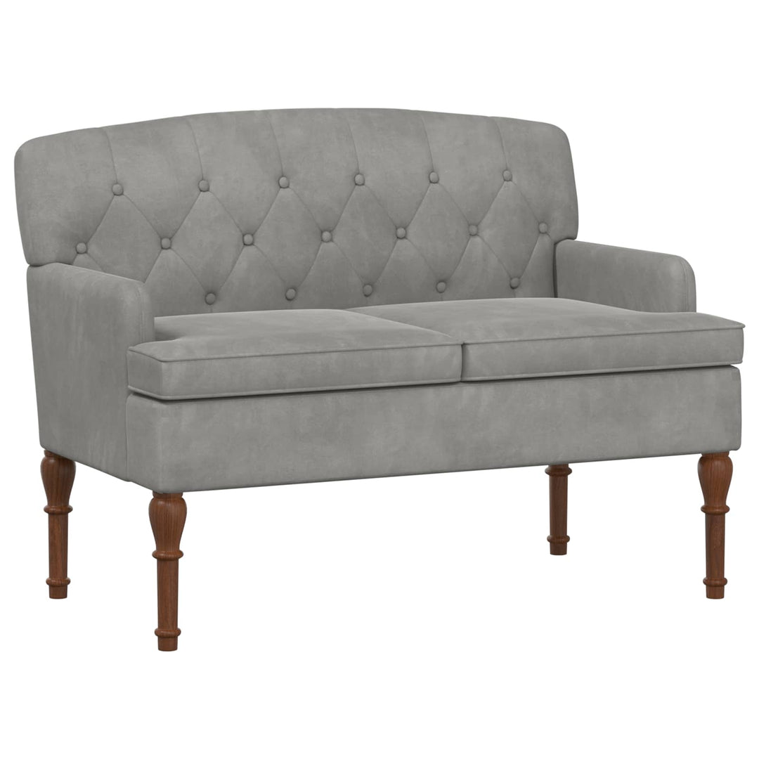 Lænestol med knap tufting Lysegrå 111 x 65 x 79 cm Fløjl