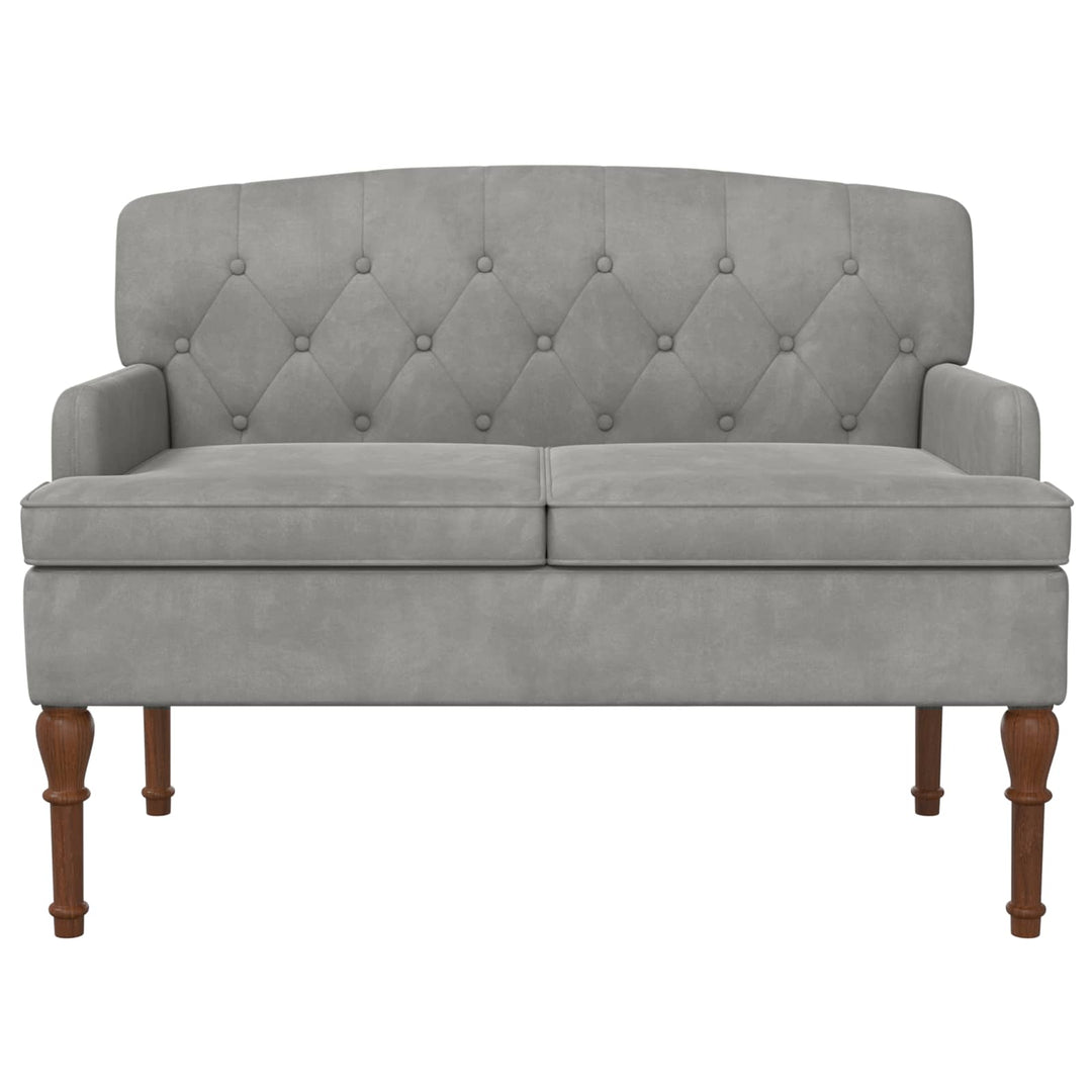 Lænestol med knap tufting Lysegrå 111 x 65 x 79 cm Fløjl