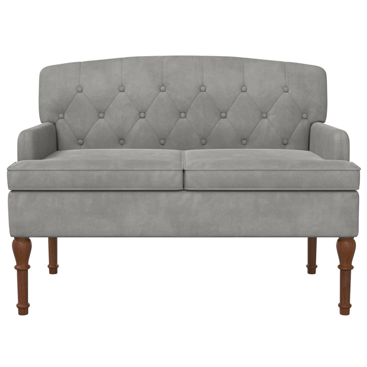 Lænestol med knap tufting Lysegrå 111 x 65 x 79 cm Fløjl