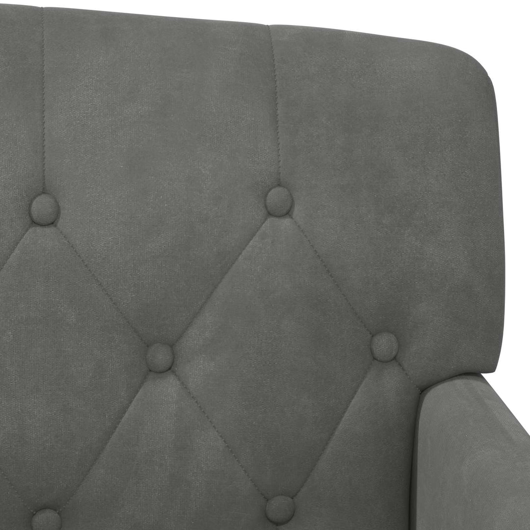 Lænestol med knap tufting Mørkegrå 111 x 65 x 79 cm Fløjl