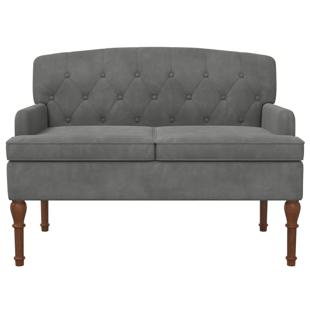 Lænestol med knap tufting Mørkegrå 111 x 65 x 79 cm Fløjl