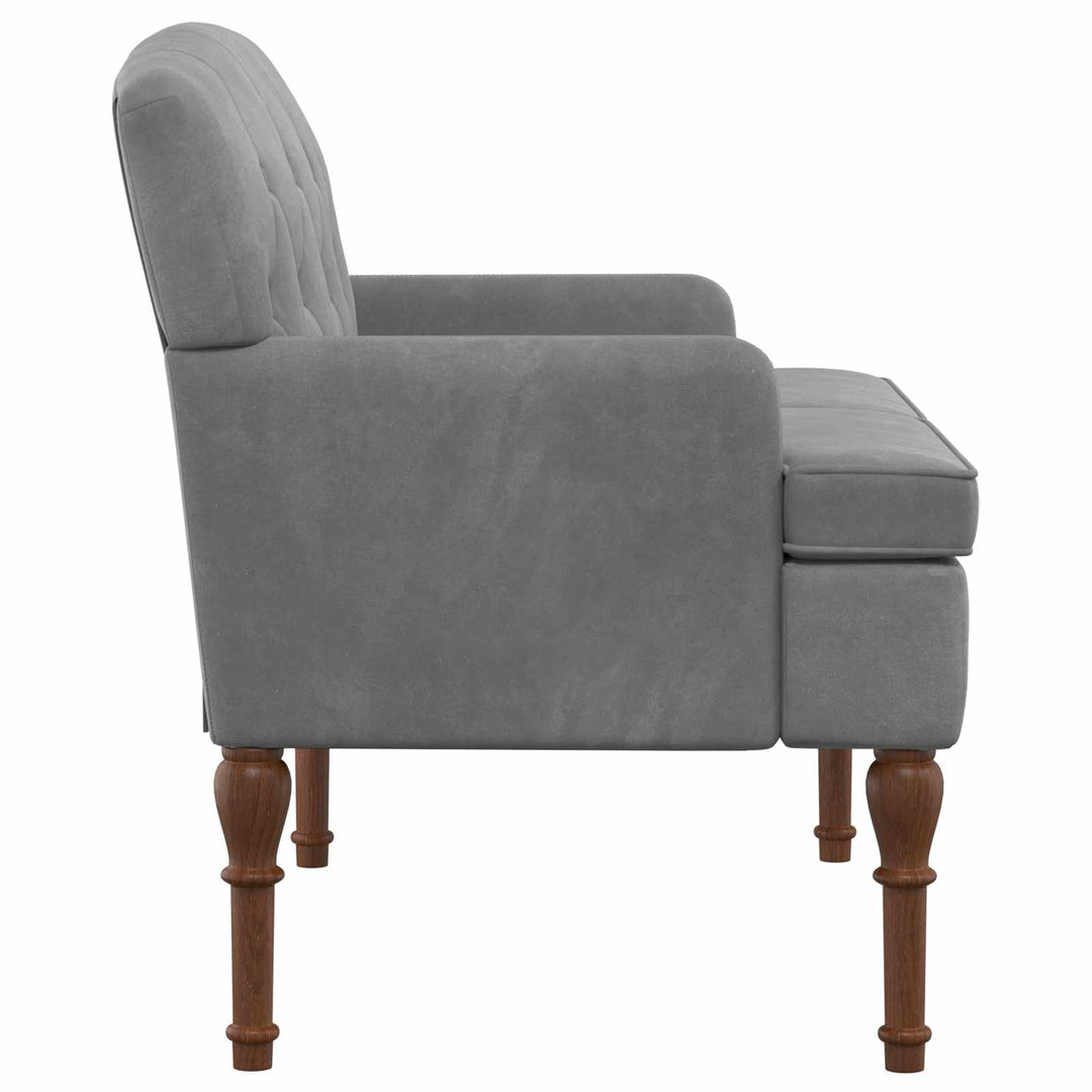 Lænestol med knap tufting Mørkegrå 111 x 65 x 79 cm Fløjl