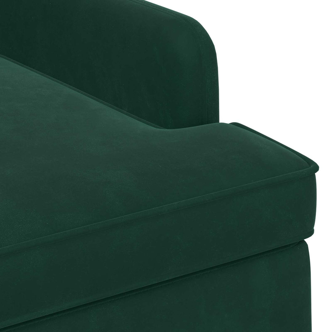 Lænestol med knap tufting Mørkegrøn 111 x 65 x 79 cm Fløjl