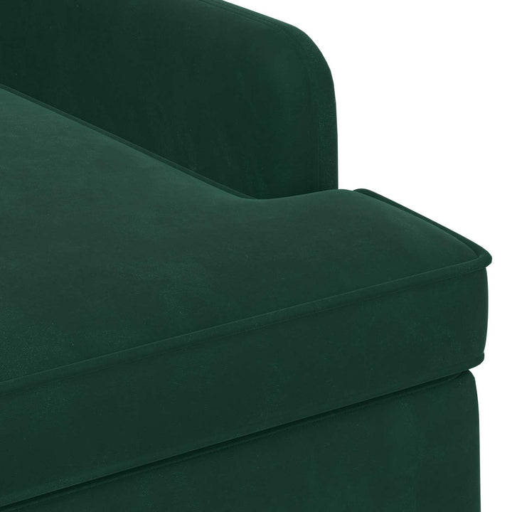 Lænestol med knap tufting Mørkegrøn 111 x 65 x 79 cm Fløjl