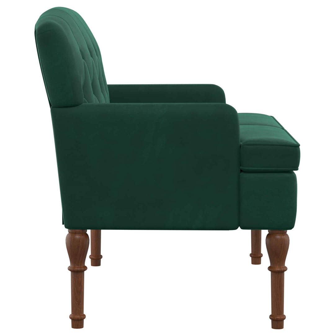 Lænestol med knap tufting Mørkegrøn 111 x 65 x 79 cm Fløjl