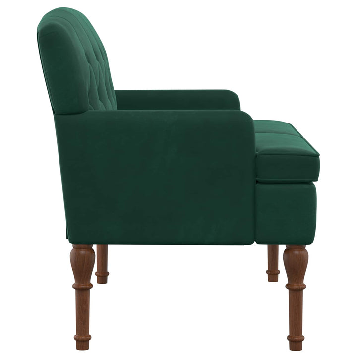 Lænestol med knap tufting Mørkegrøn 111 x 65 x 79 cm Fløjl