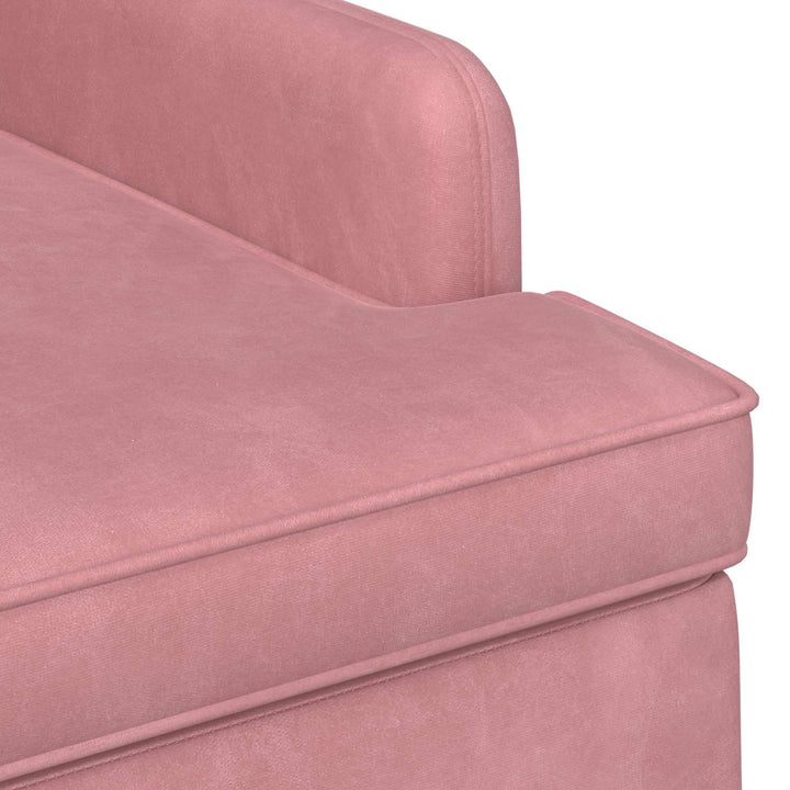 Lænestol med knap tufting Lyserød 111 x 65 x 79 cm Fløjl