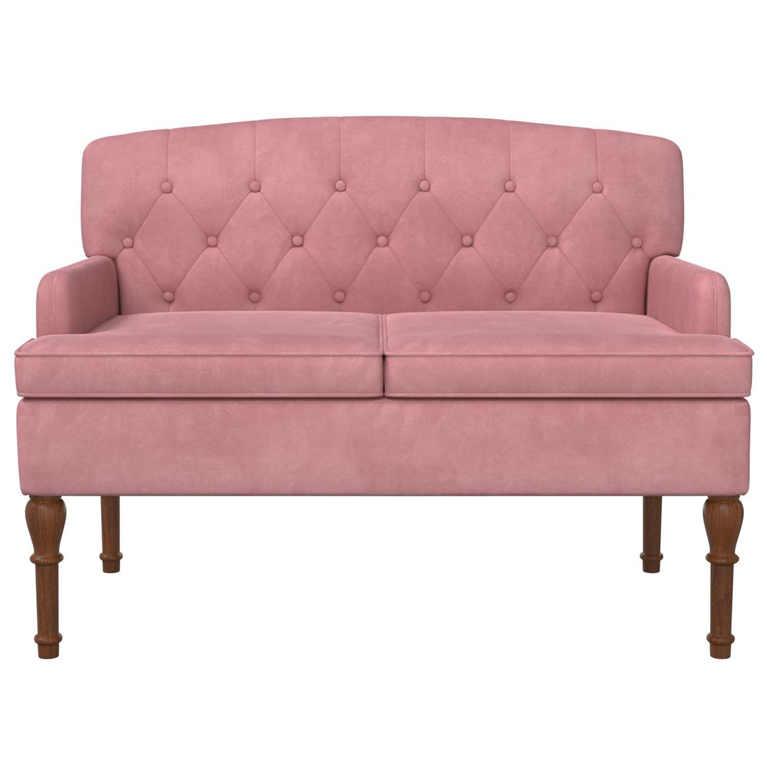 Lænestol med knap tufting Lyserød 111 x 65 x 79 cm Fløjl