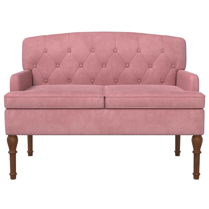 Lænestol med knap tufting Lyserød 111 x 65 x 79 cm Fløjl