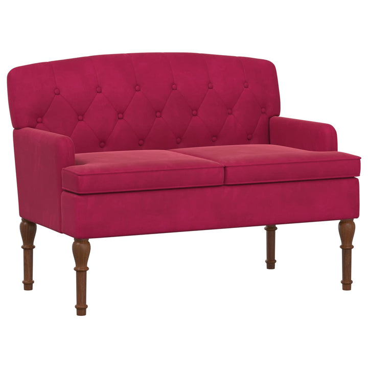 Lænestol med knap tufting Vinrød 111 x 65 x 79 cm Fløjl