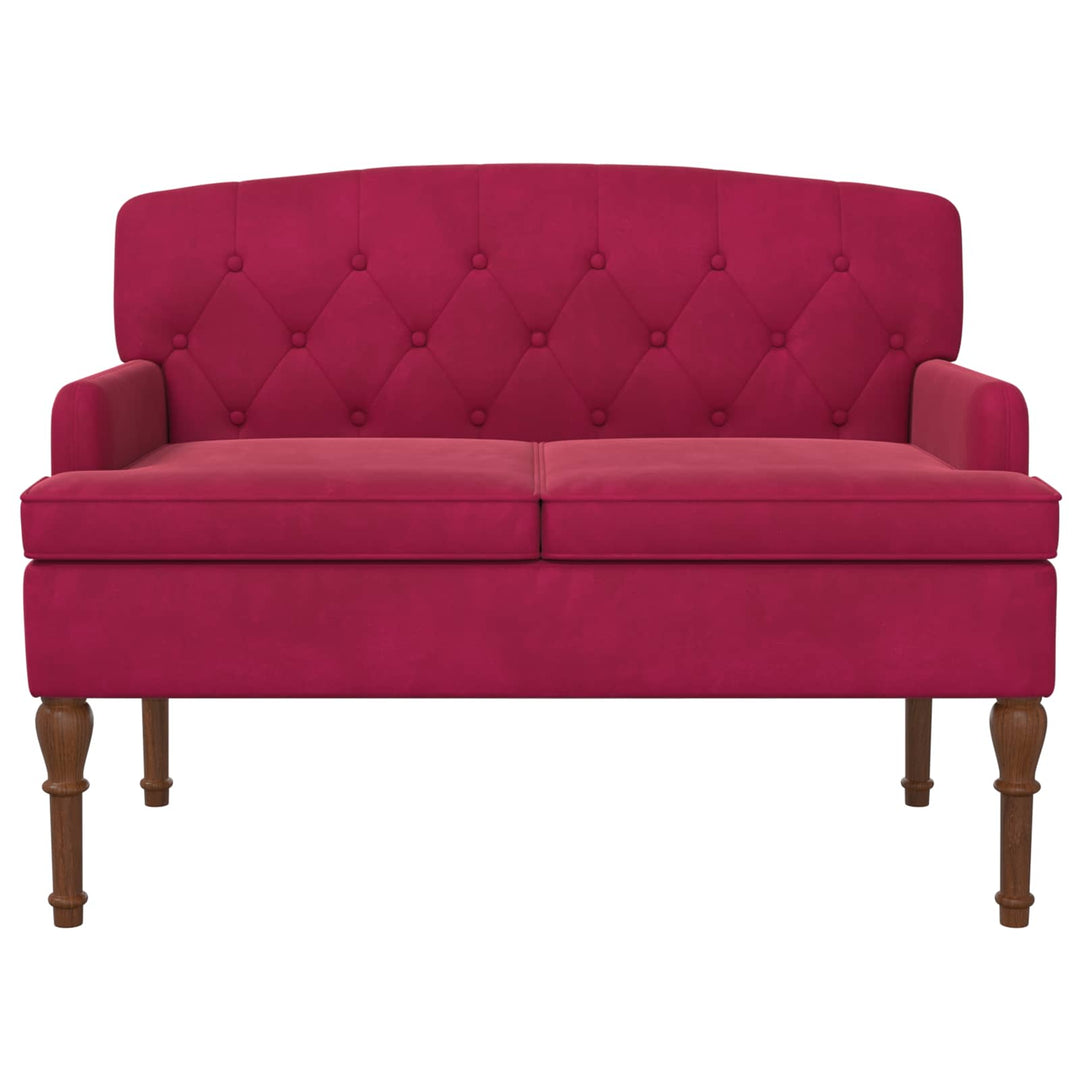 Lænestol med knap tufting Vinrød 111 x 65 x 79 cm Fløjl