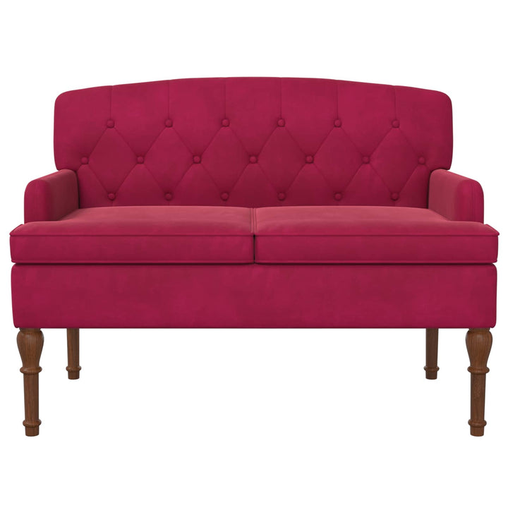 Lænestol med knap tufting Vinrød 111 x 65 x 79 cm Fløjl