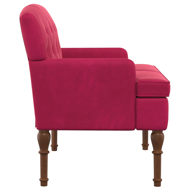 Lænestol med knap tufting Vinrød 111 x 65 x 79 cm Fløjl
