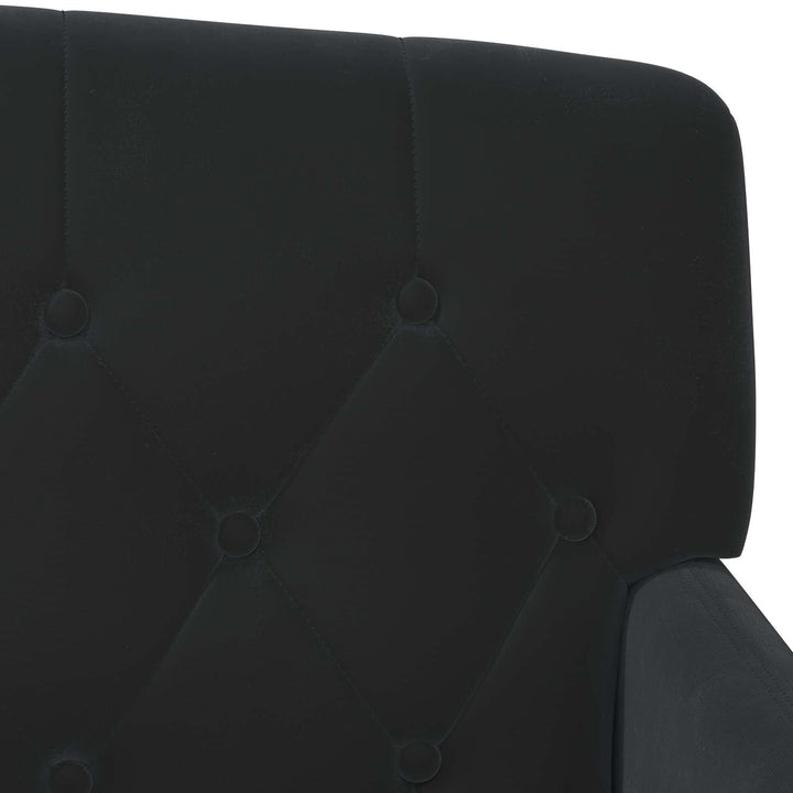 Lænestol med knap tufting Sort 111 x 65 x 79 cm Fløjl
