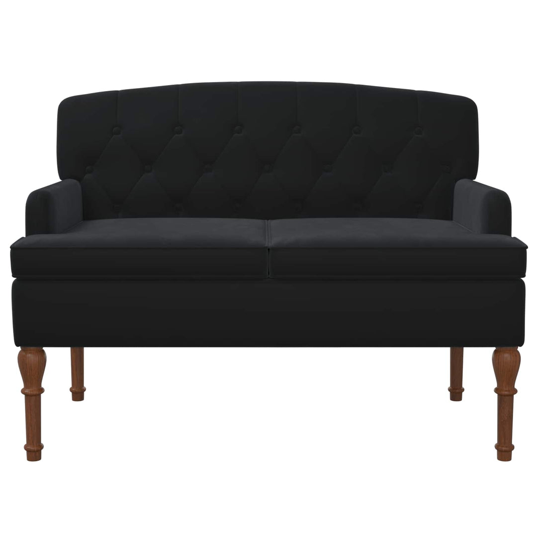 Lænestol med knap tufting Sort 111 x 65 x 79 cm Fløjl