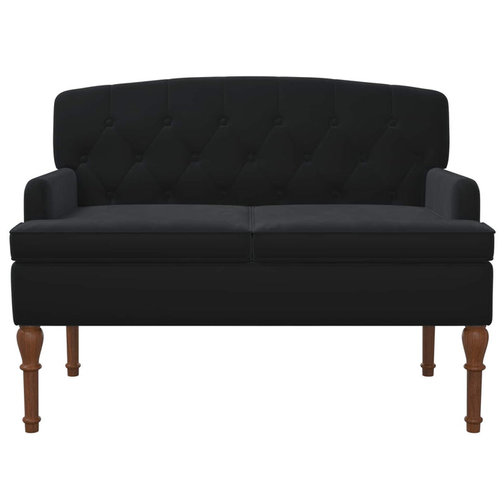 Lænestol med knap tufting Sort 111 x 65 x 79 cm Fløjl