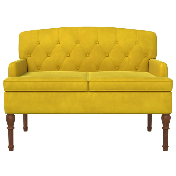 Lænestol med knap tufting Lys Gul 111 x 65 x 79 cm Fløjl