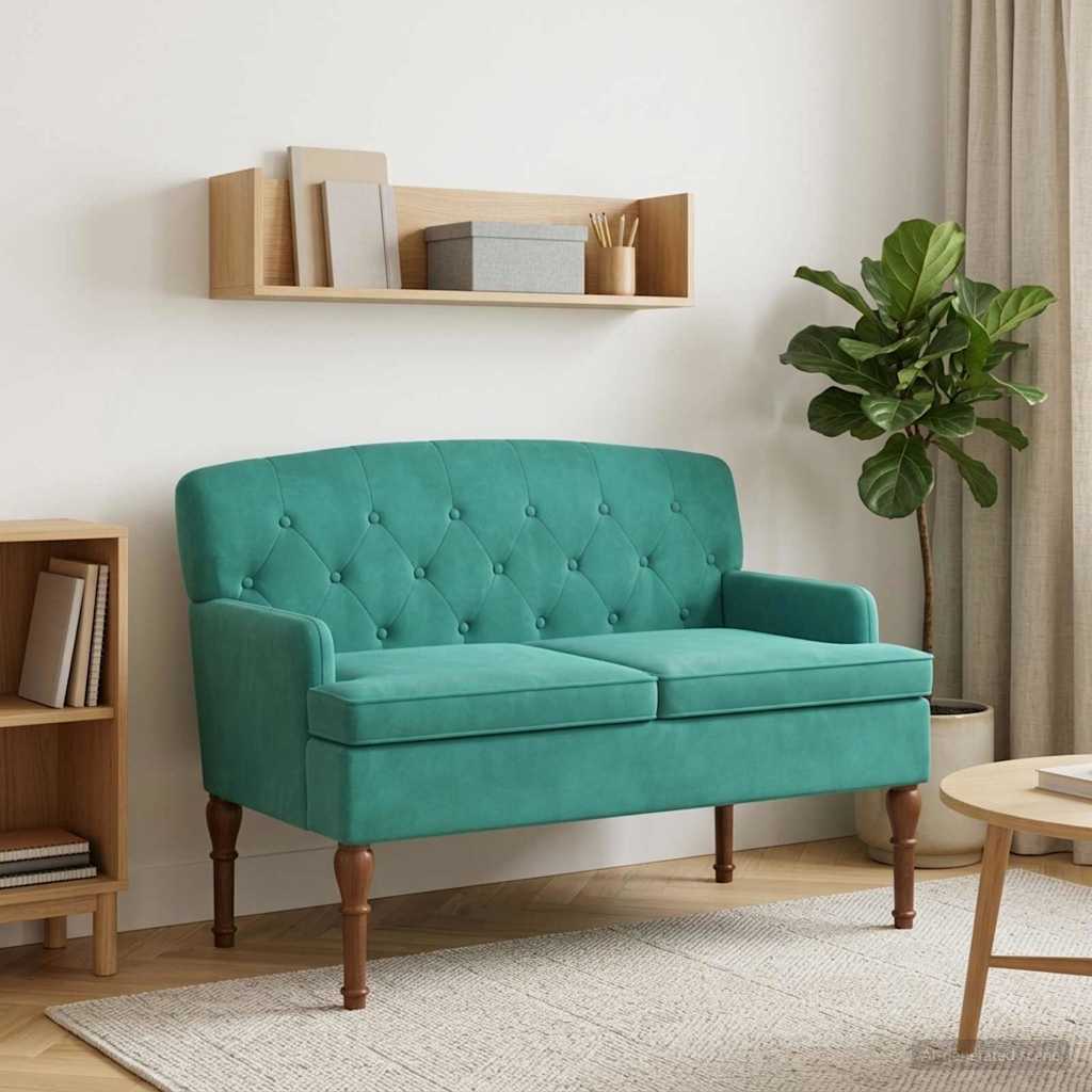 Lænestol med knap tufting Turkis 111 x 65 x 79 cm Fløjl