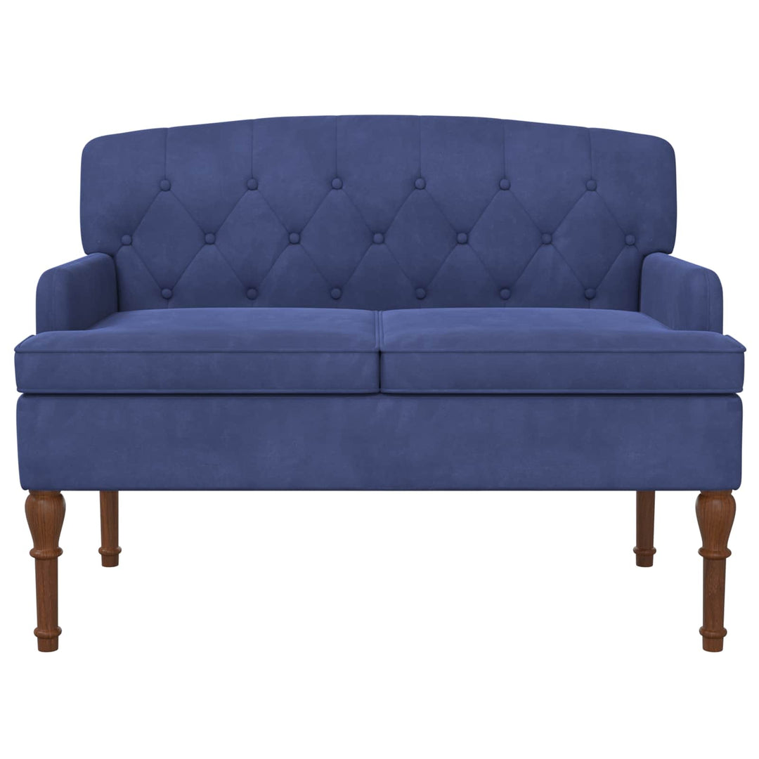 Lænestol med knap tufting Politi blå 111 x 65 x 79 cm Fløjl