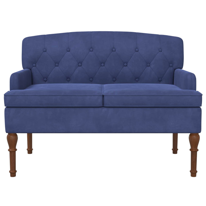 Lænestol med knap tufting Politi blå 111 x 65 x 79 cm Fløjl