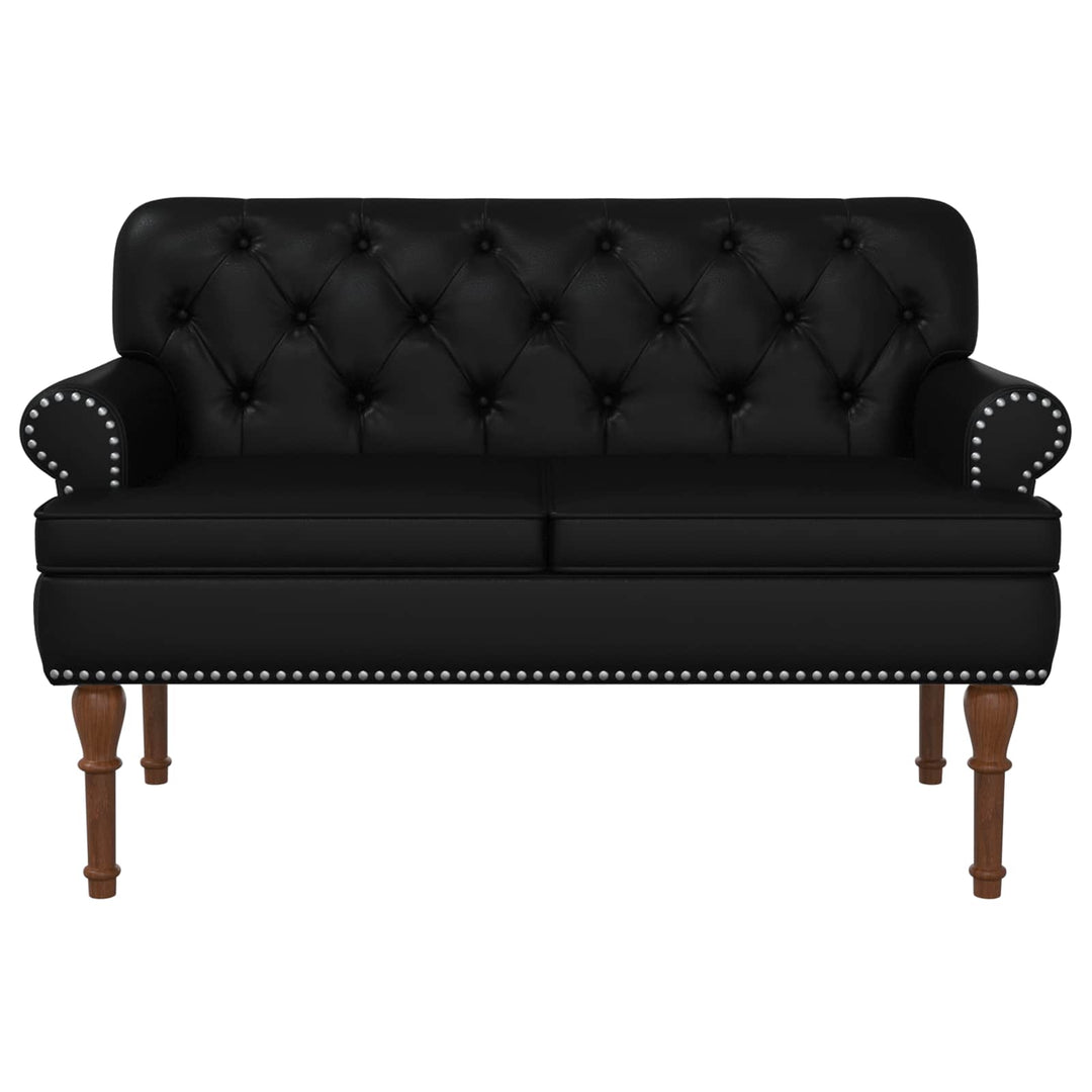 Lænestol med knap tufting Sort 120 x 65 x 77 cm Kunstlæder