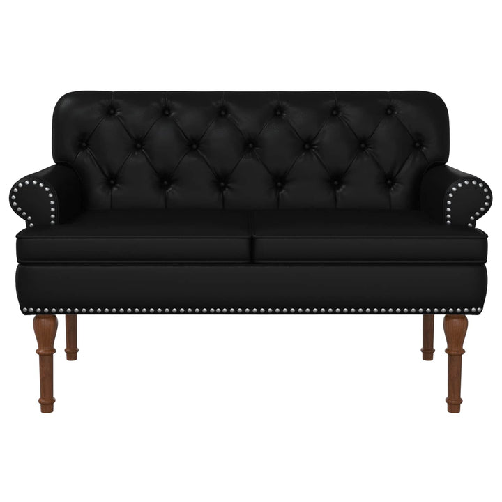 Lænestol med knap tufting Sort 120 x 65 x 77 cm Kunstlæder